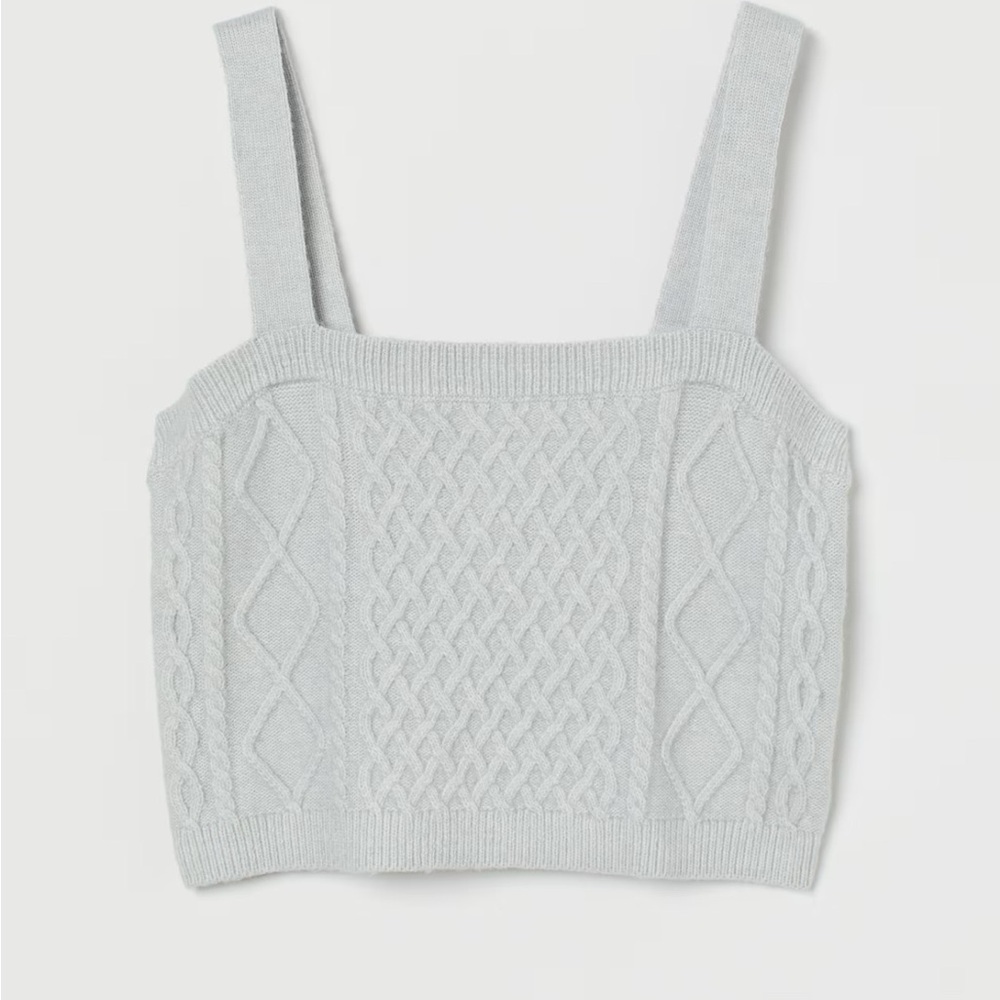 🗽H&M Beige Cable Knit Tank | Size :L - Picture 11 of 12